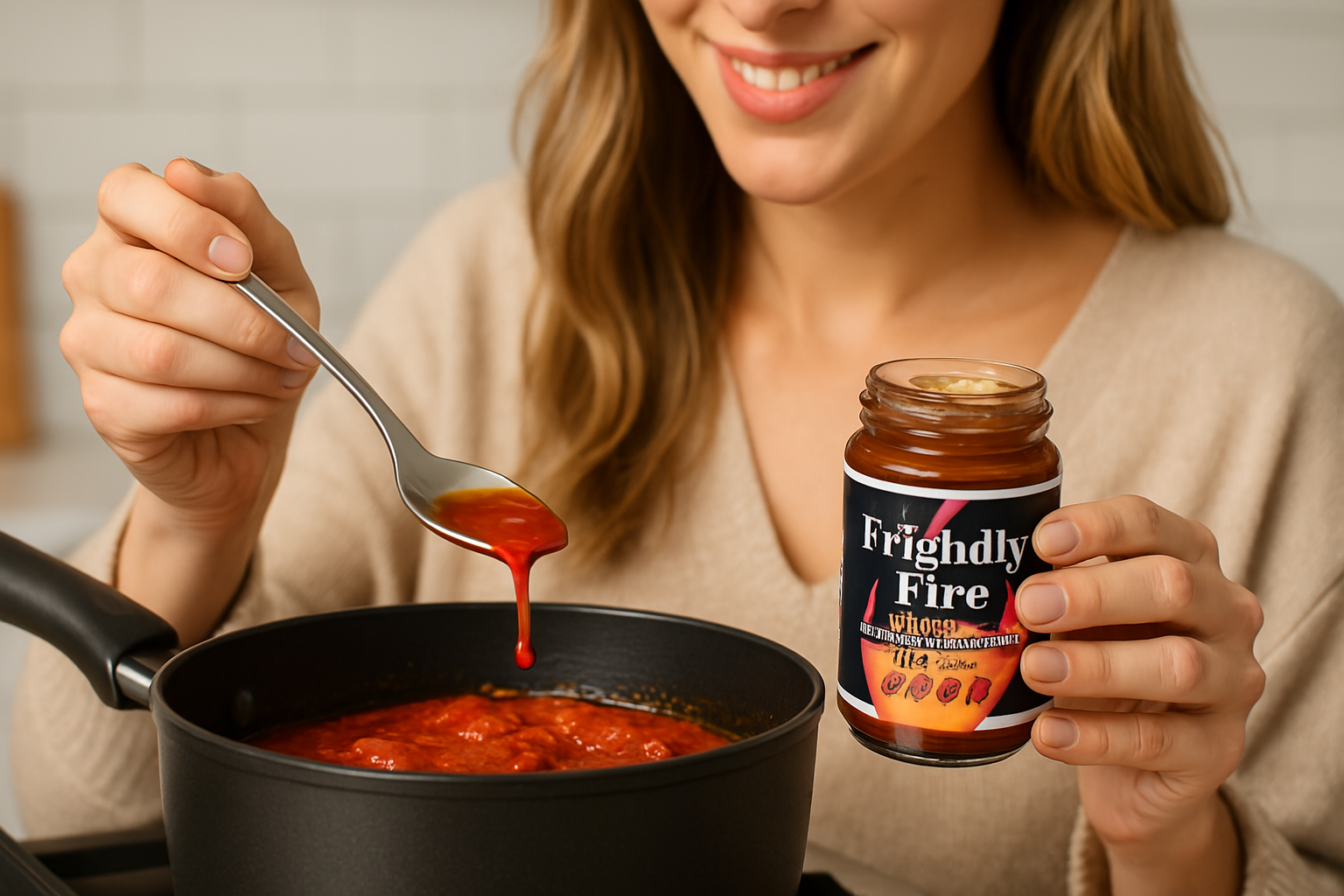 Add a drop of Friendly Fire hot sauce to your tomato sauce