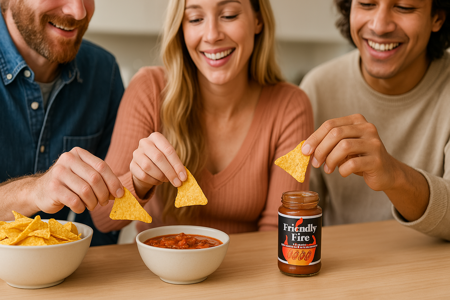 Add Friendly Fire Hot Sauce to your salsa dip